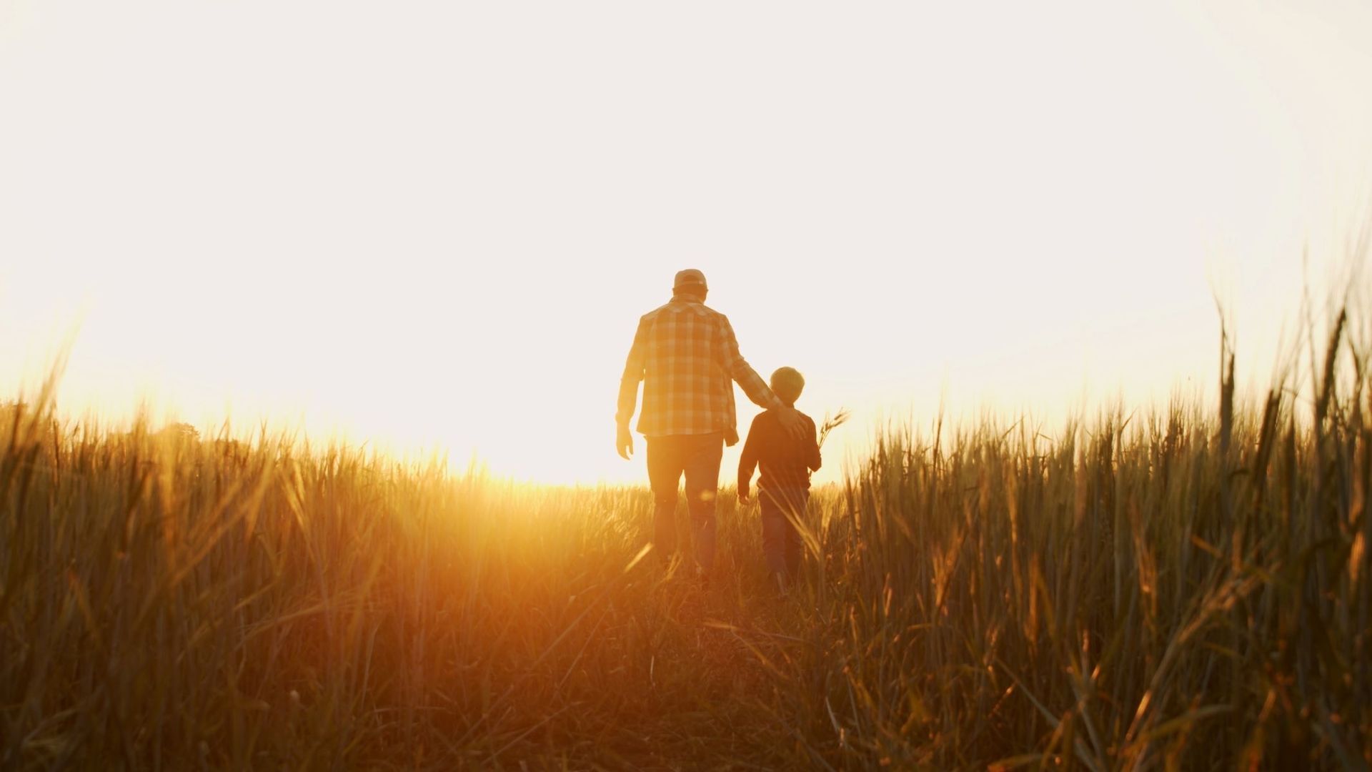 Farmer with his son